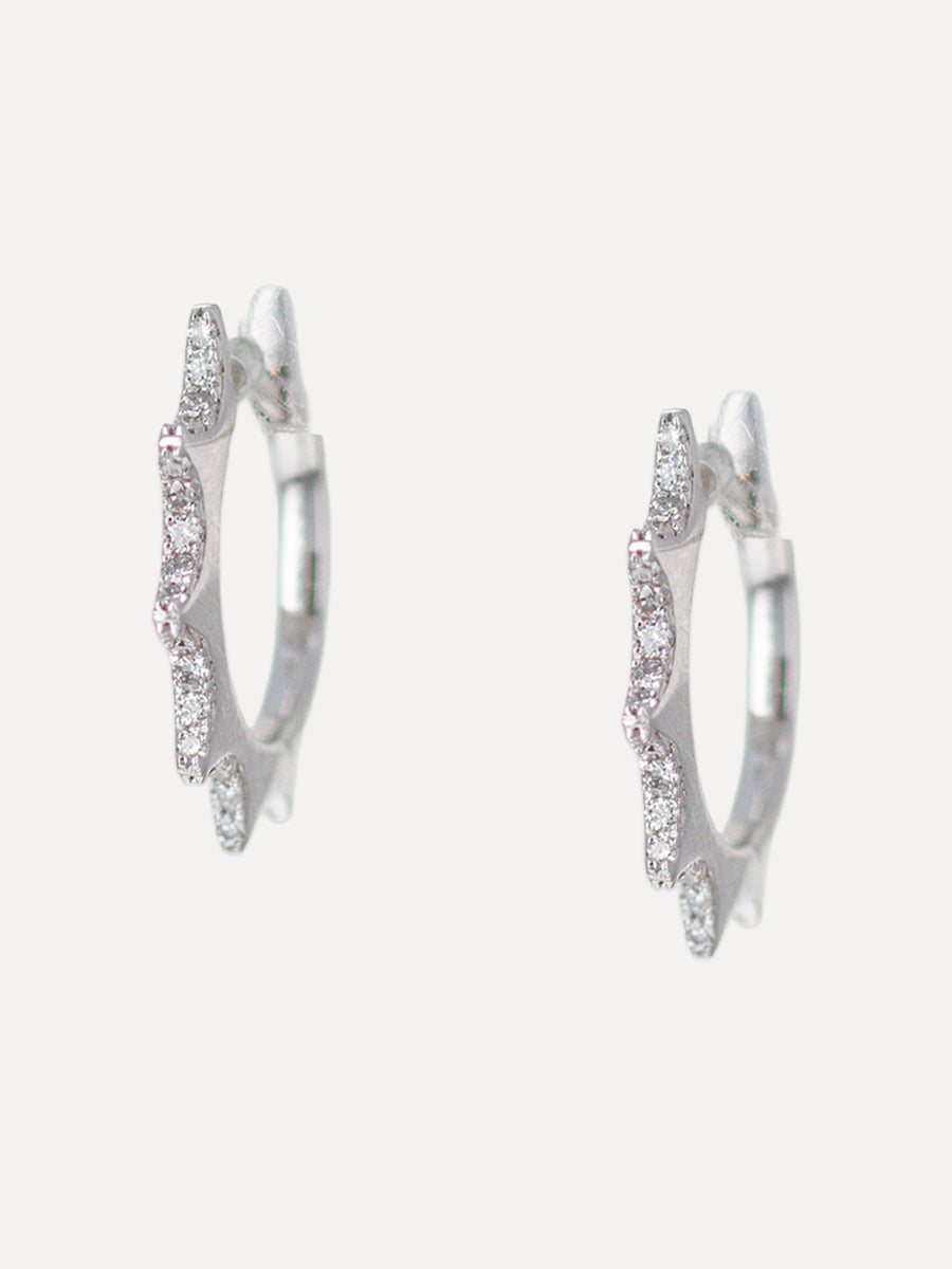 14K Solaz Diamond Sun Hoops