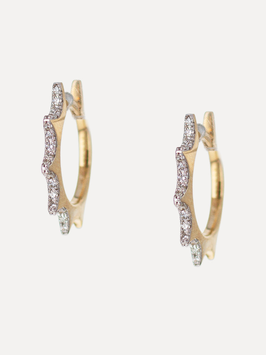 14K Solaz Diamond Sun Hoops