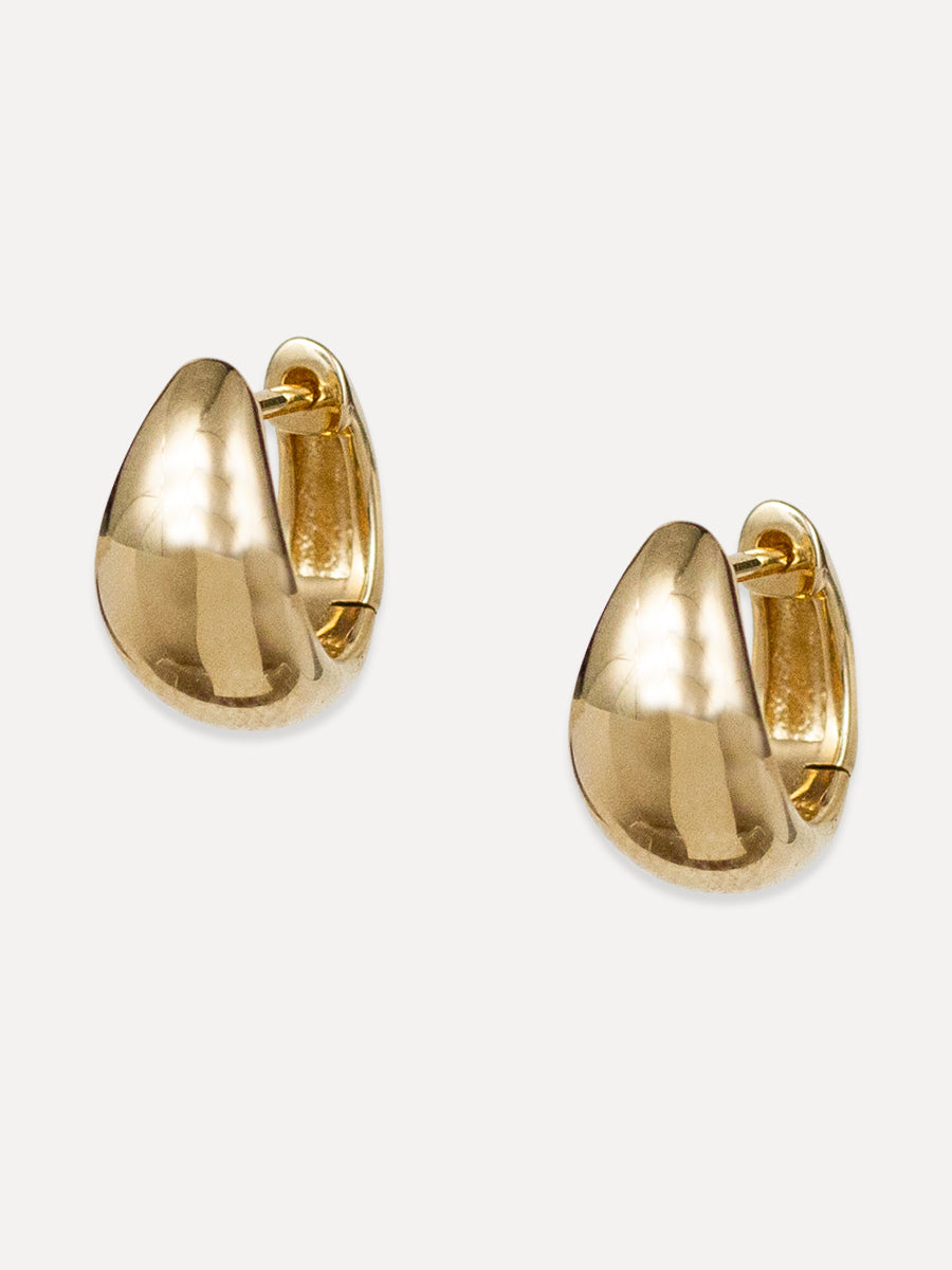 14K Tapered Dome Huggies