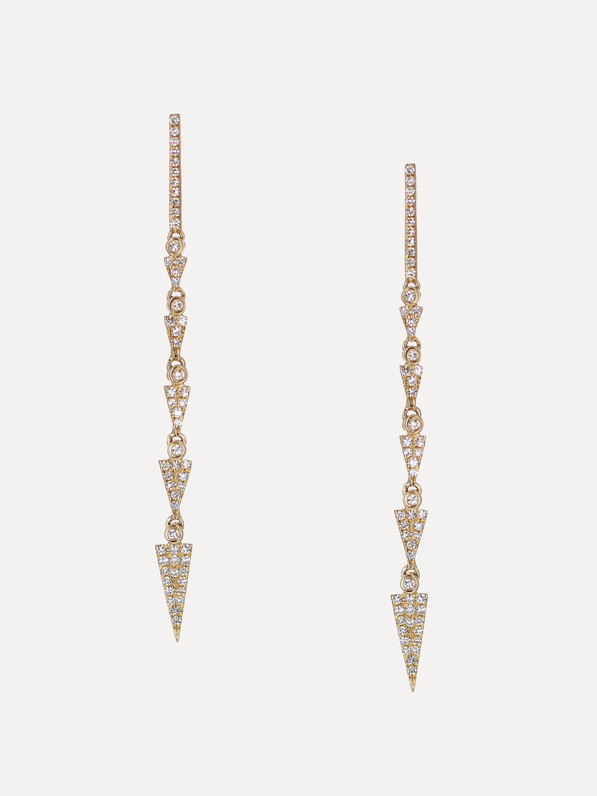 14K Diamond Arrow Drop Earrings