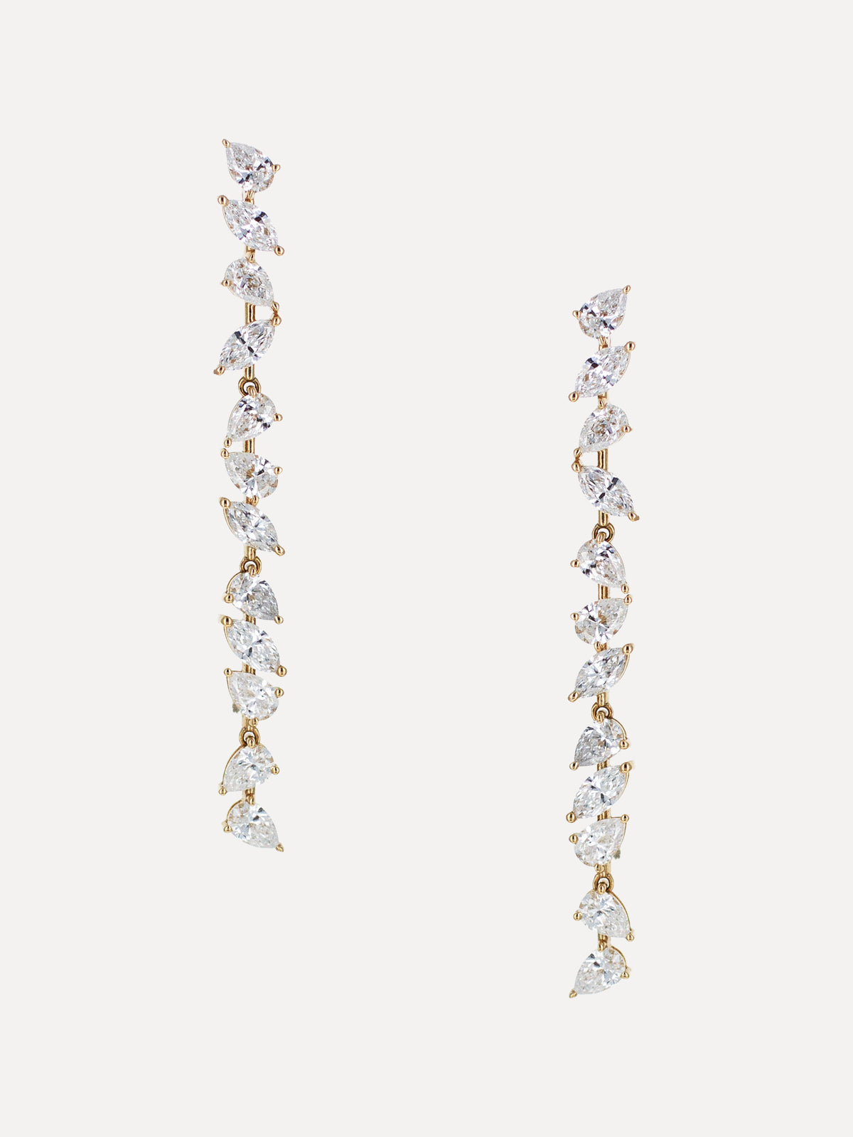 14K Diamond Pear & Marquise Drop Earrings