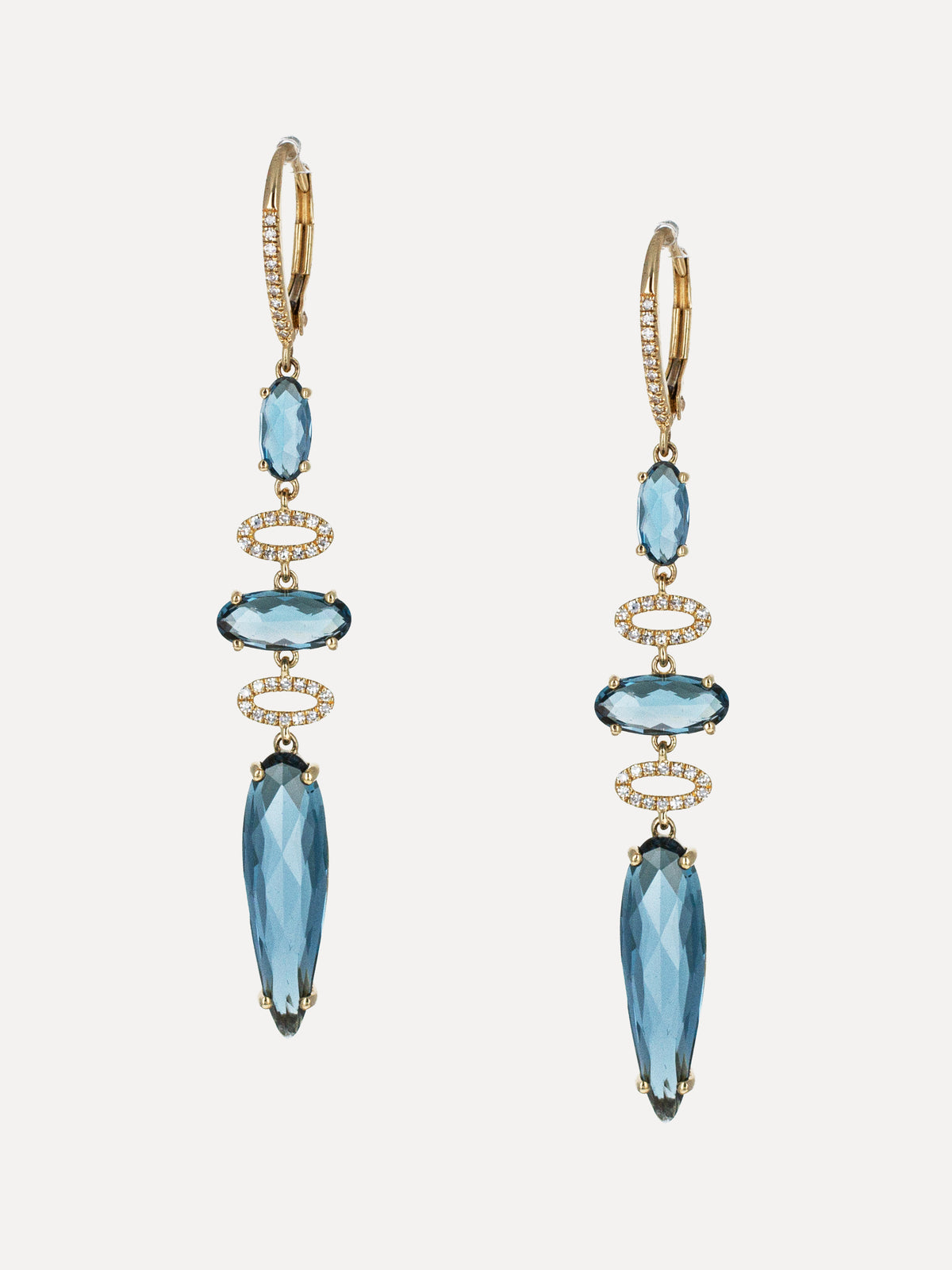 14K London Blue Topaz & Diamond Twilight Earrings