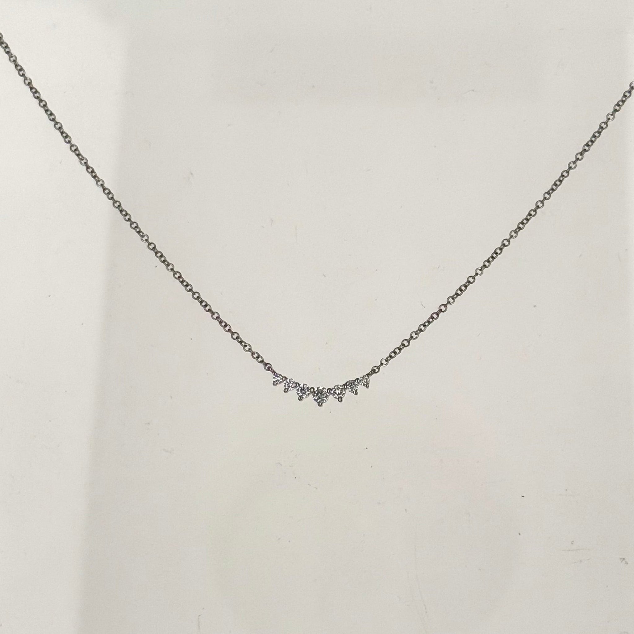 14K Graduated Diamond Curve Necklace