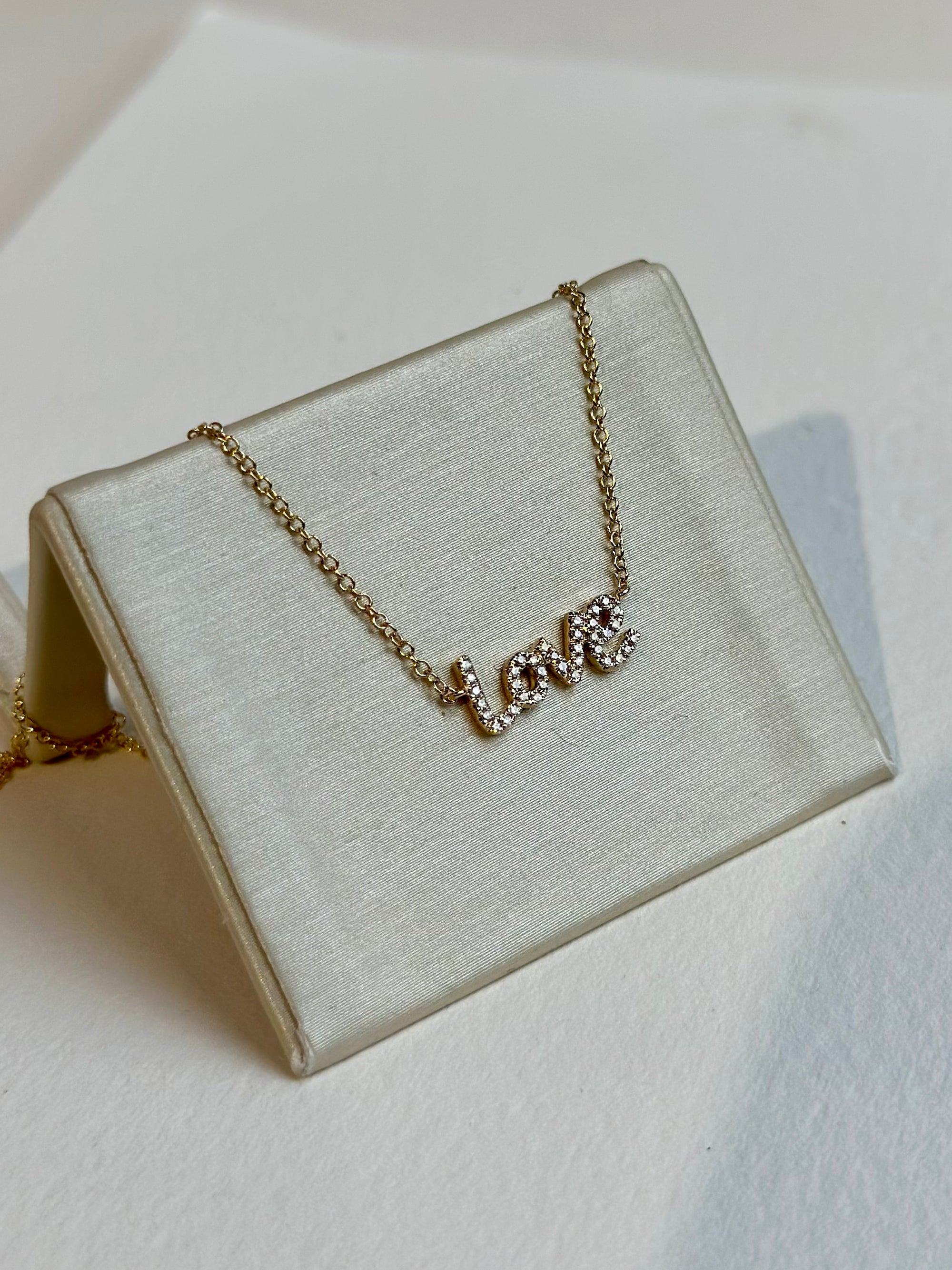 14K Diamond "Love" Necklace