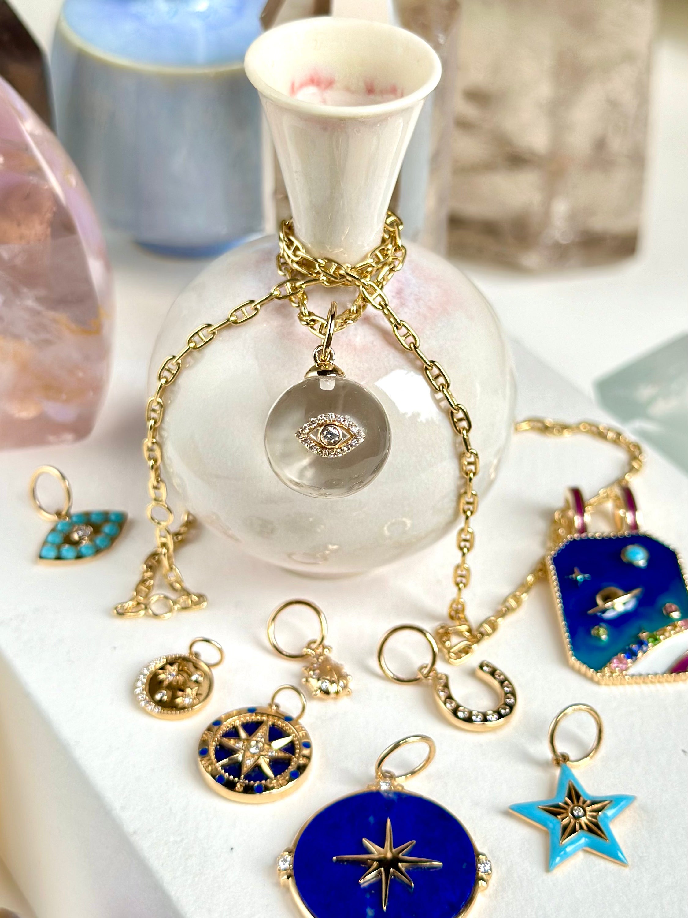 14K Eye Ball Charm