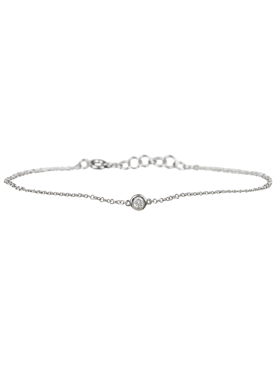 14K Single Bezel Diamond Bracelet