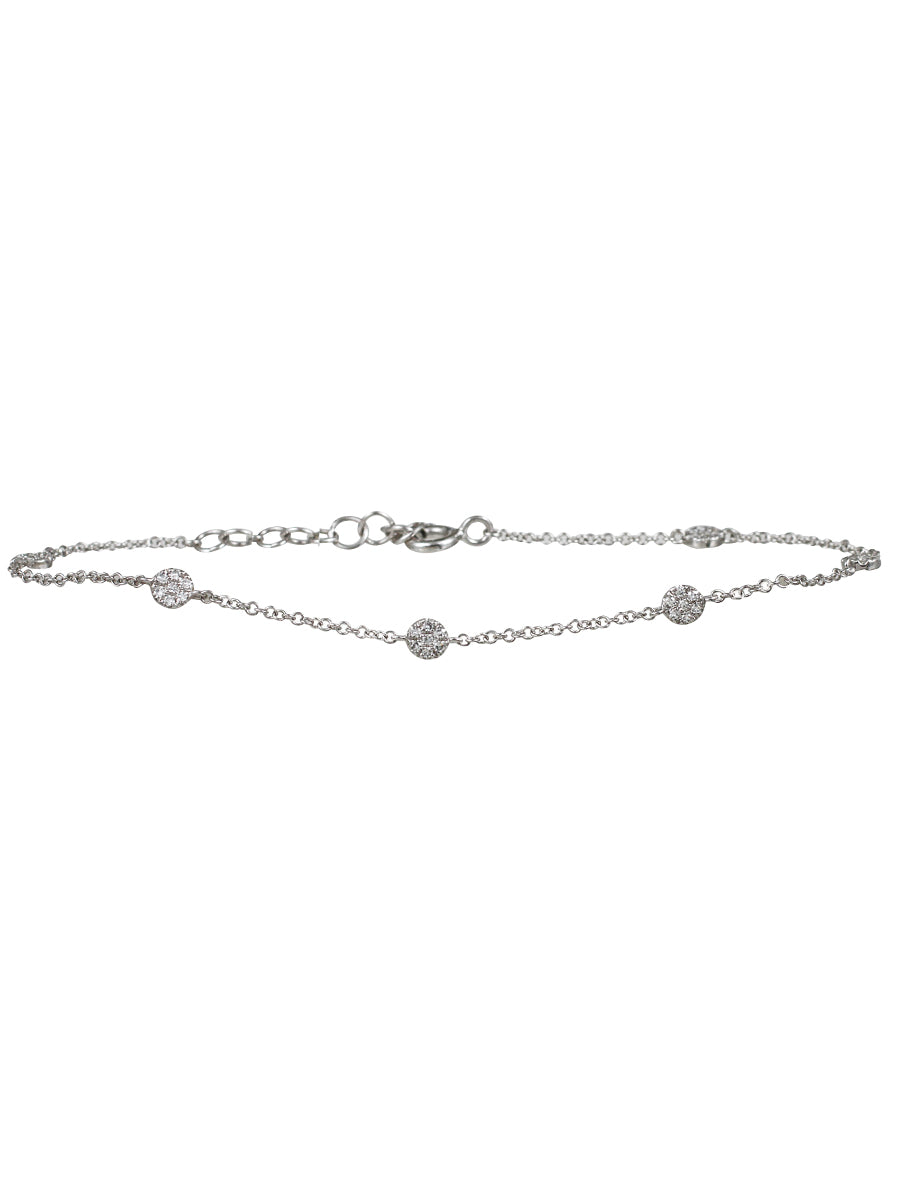 14K Diamond Disc Bracelet