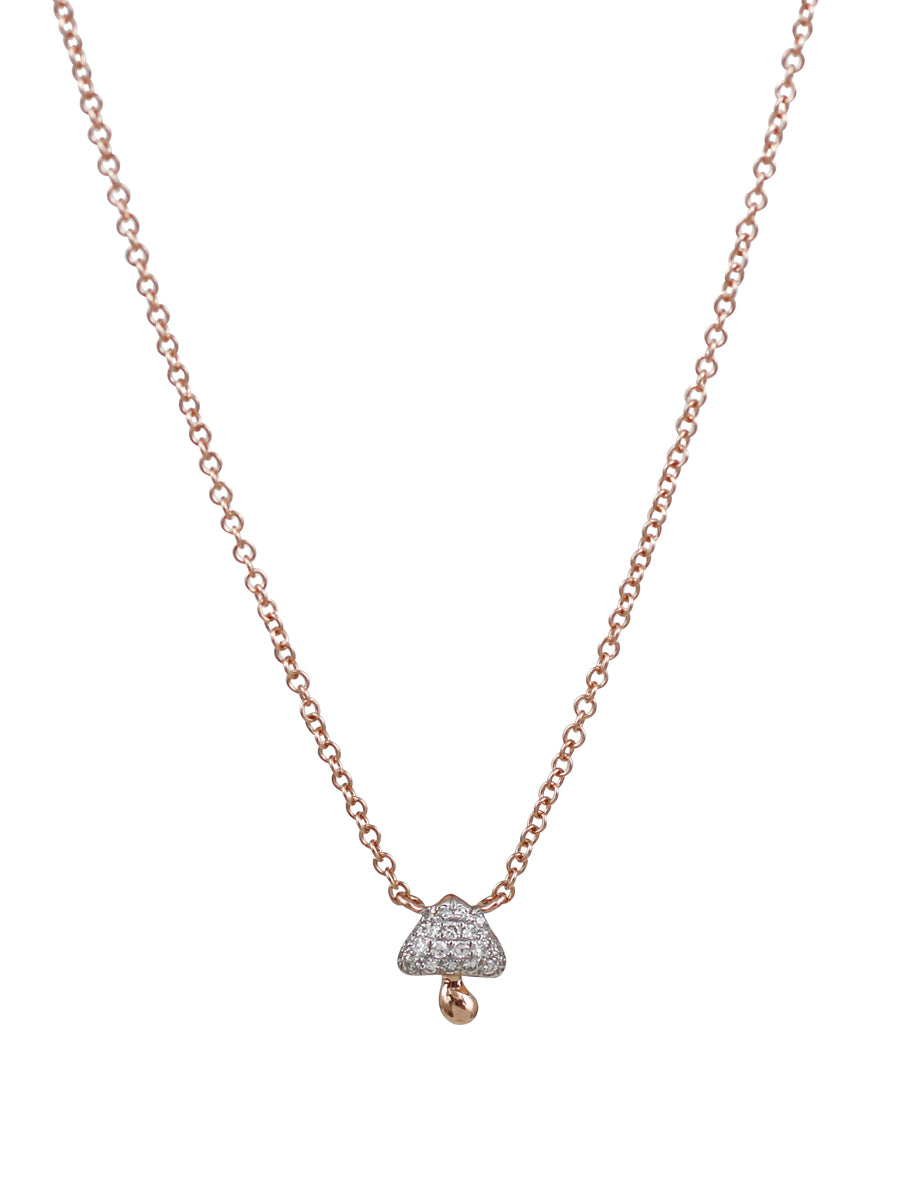 14K Diamond Mushroom Necklace