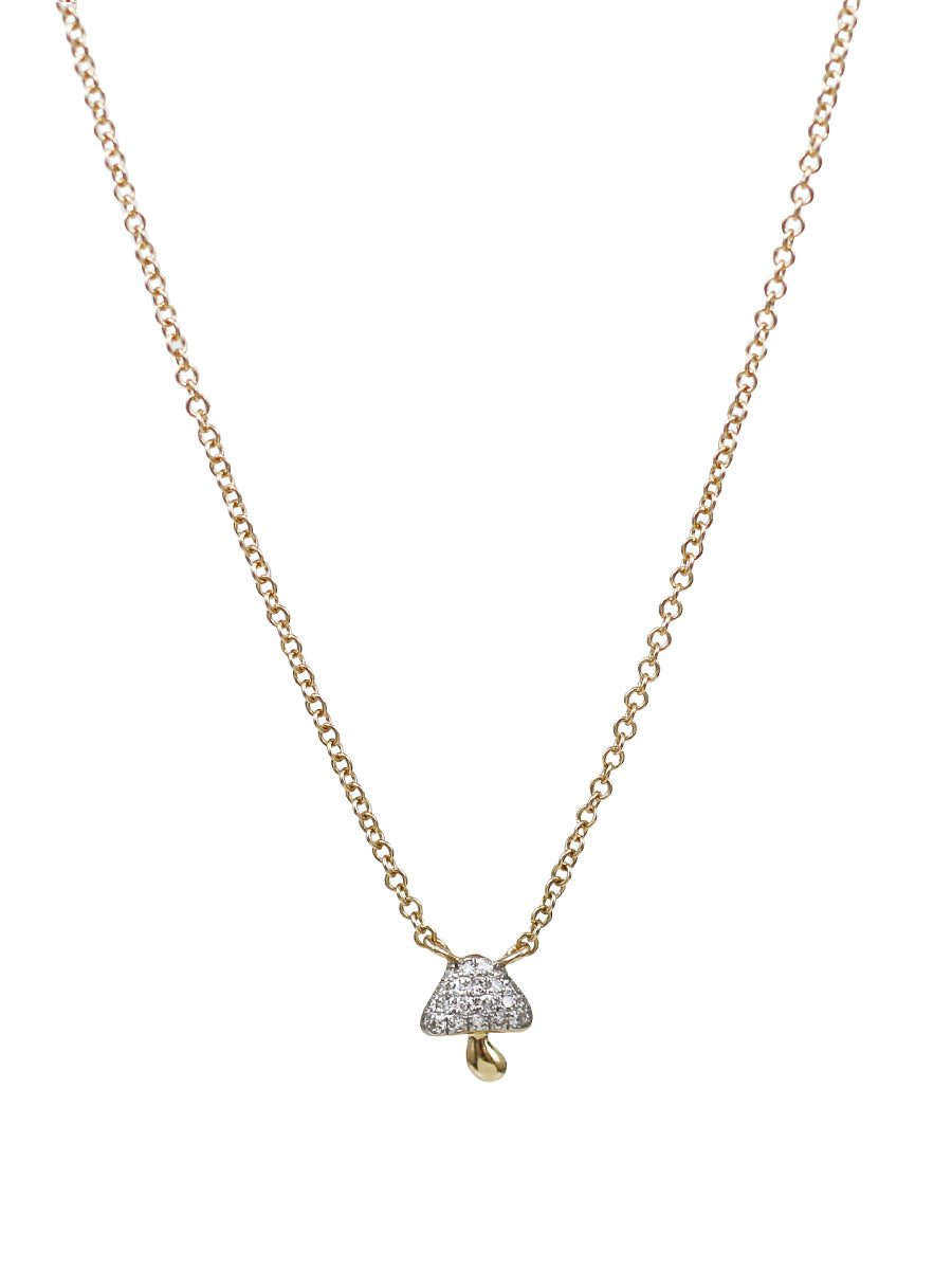 14K Diamond Mushroom Necklace