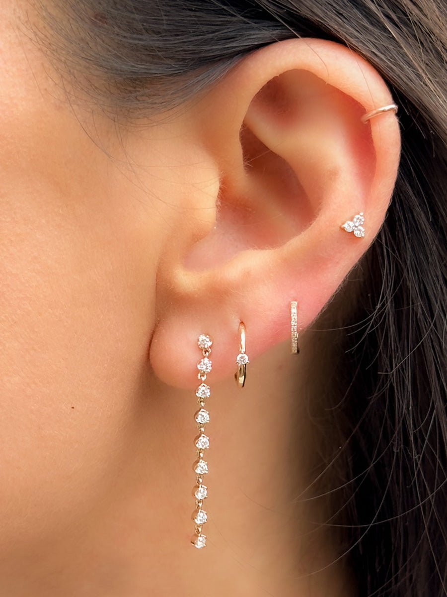 14K Diamond Cascade Drop Studs