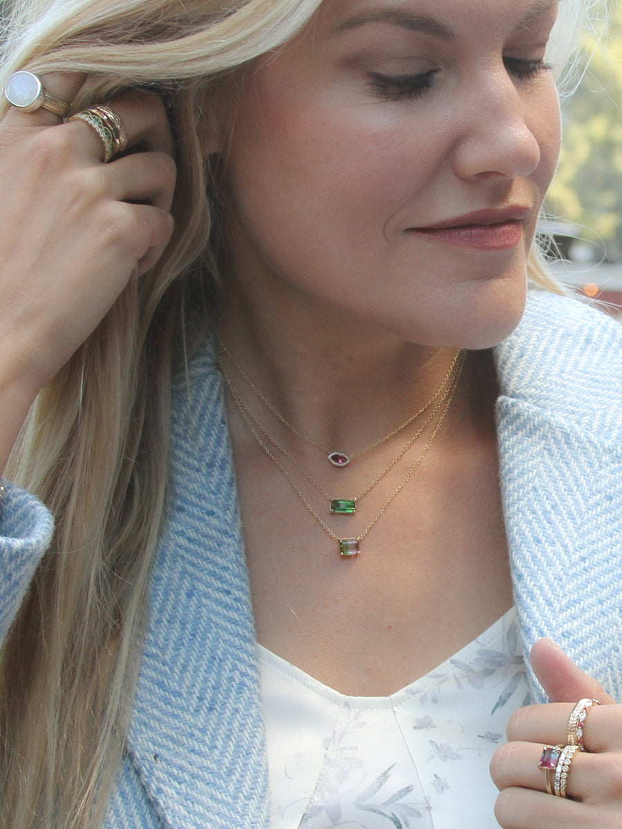 14K Horizon Green Tourmaline Necklace