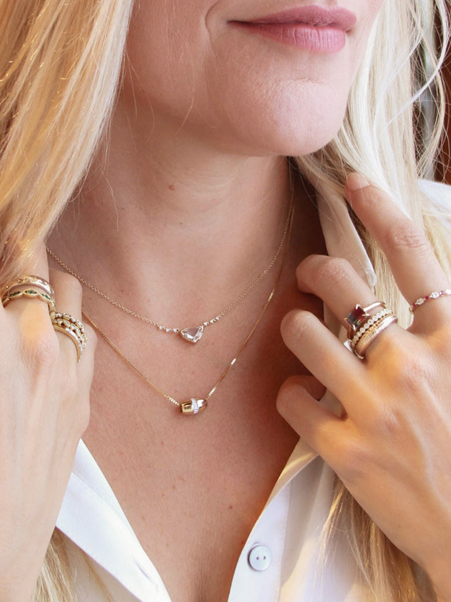 14K Radiant Trillium Diamond Necklace