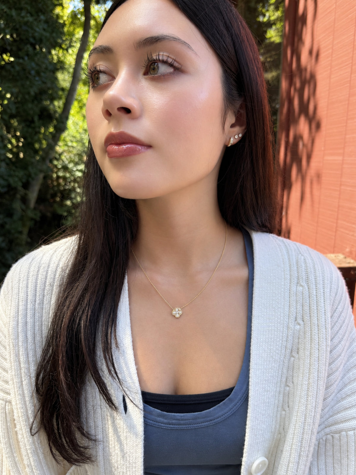 18K Diamond Quatrefoil Necklace