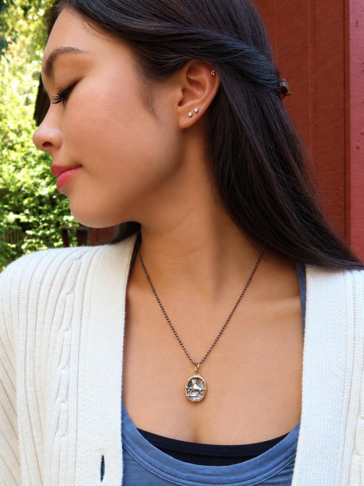 Aries Zodiac Cameo Charm