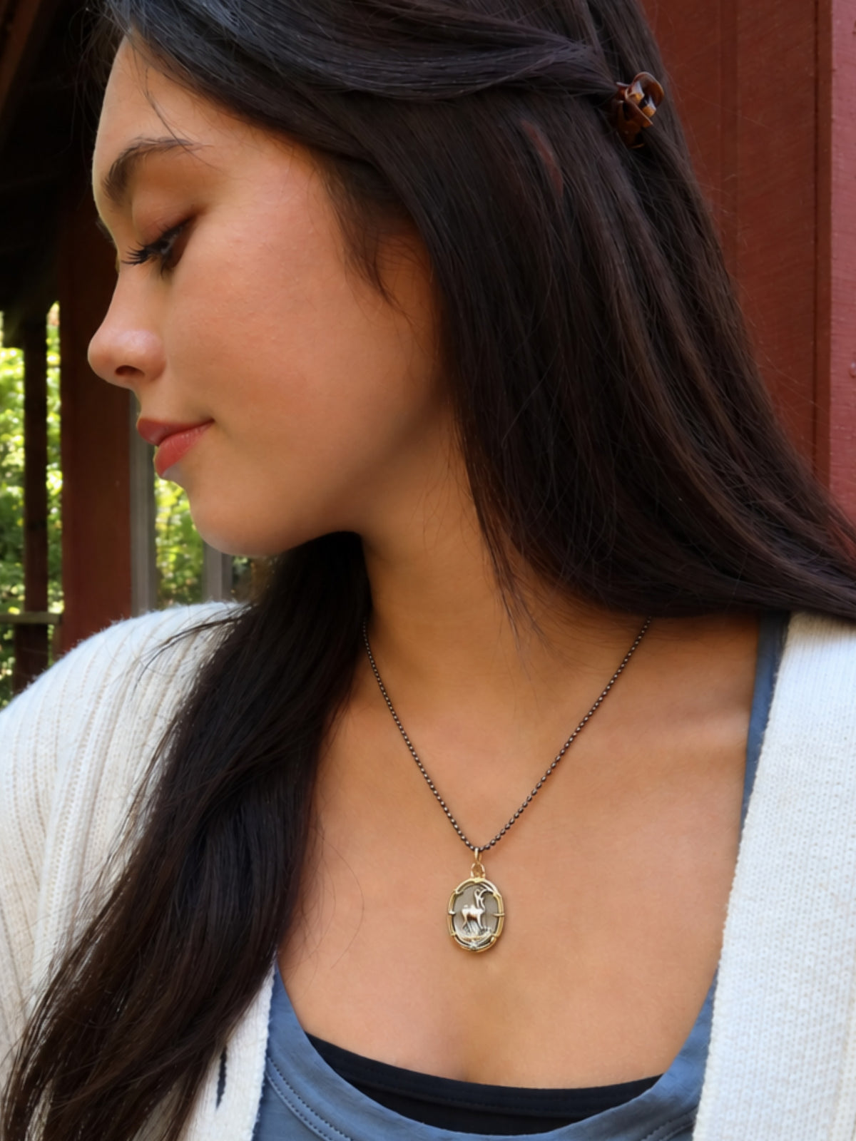 Capricorn Zodiac Cameo Charm