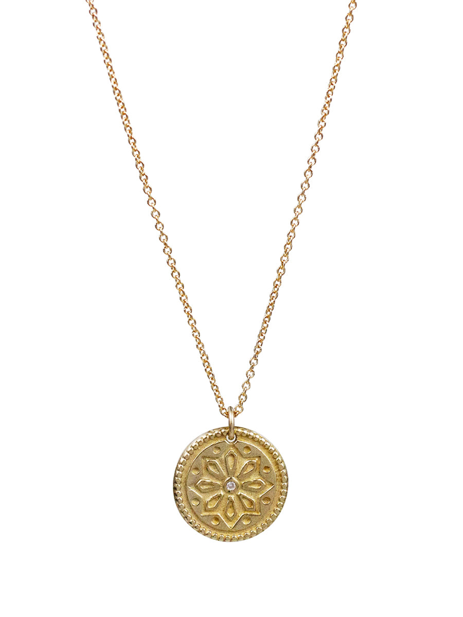 Sun Lotus Necklace - small "be resilient"