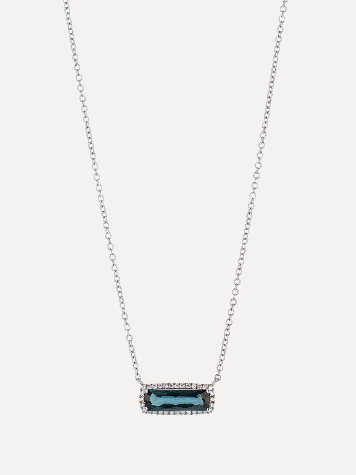 18K London Blue Topaz Baguette Bar Necklace