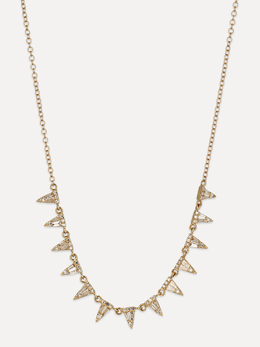 14K Diamond Triangle Collar Necklace