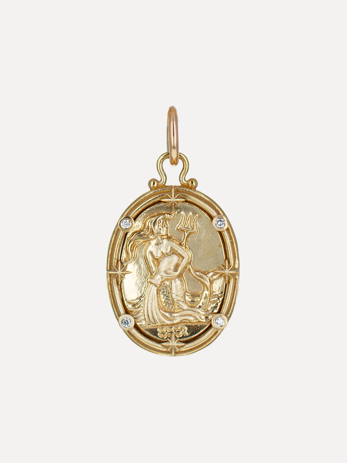 Aquarius Zodiac Cameo Charm
