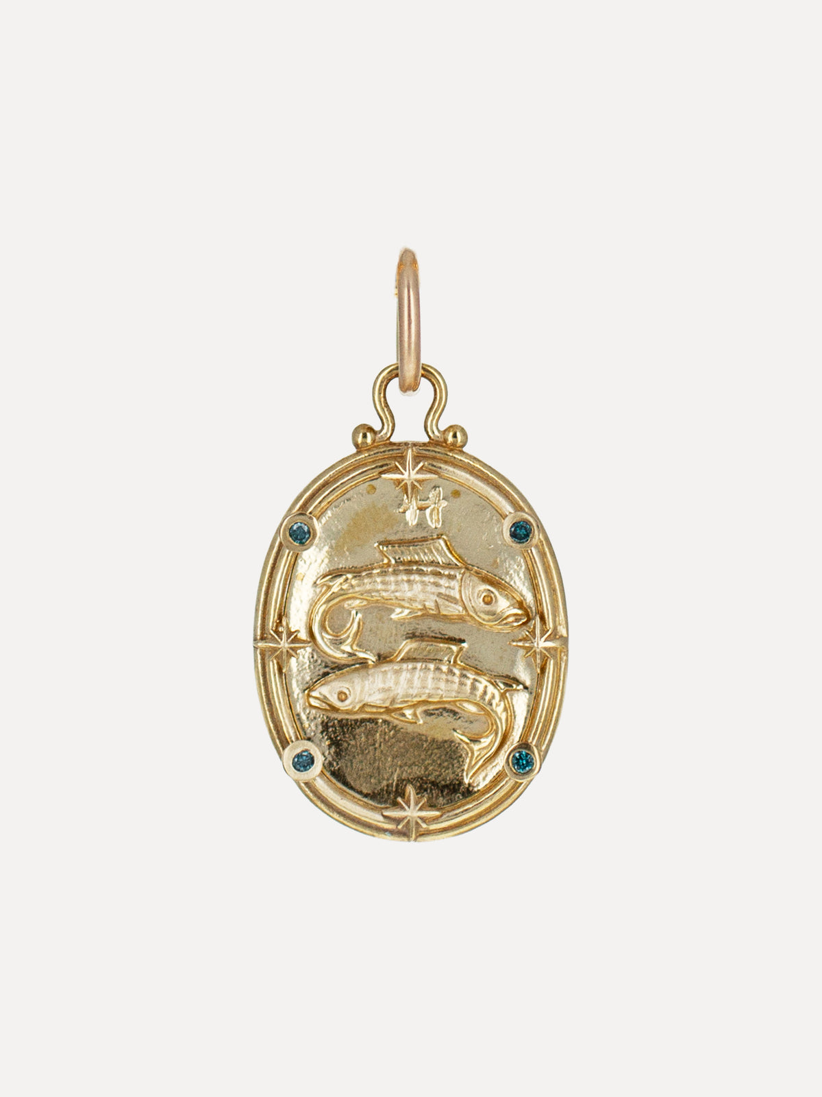 Pisces Zodiac Cameo Charm