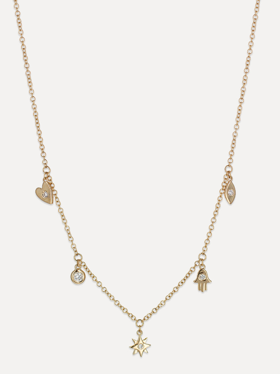 14K Diamond Constellation Charm Necklace