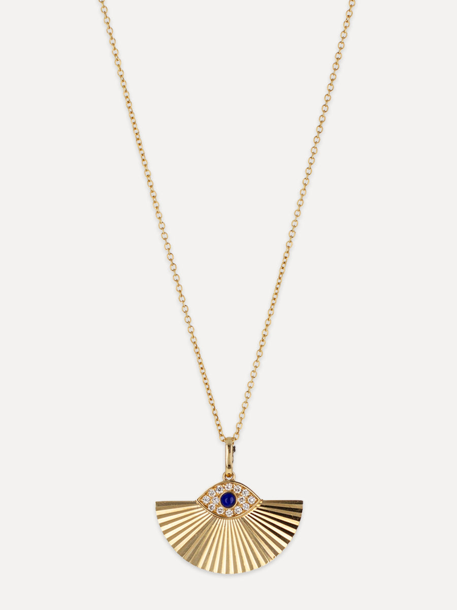 18K Diamond & Lapis Deco Eye Charm