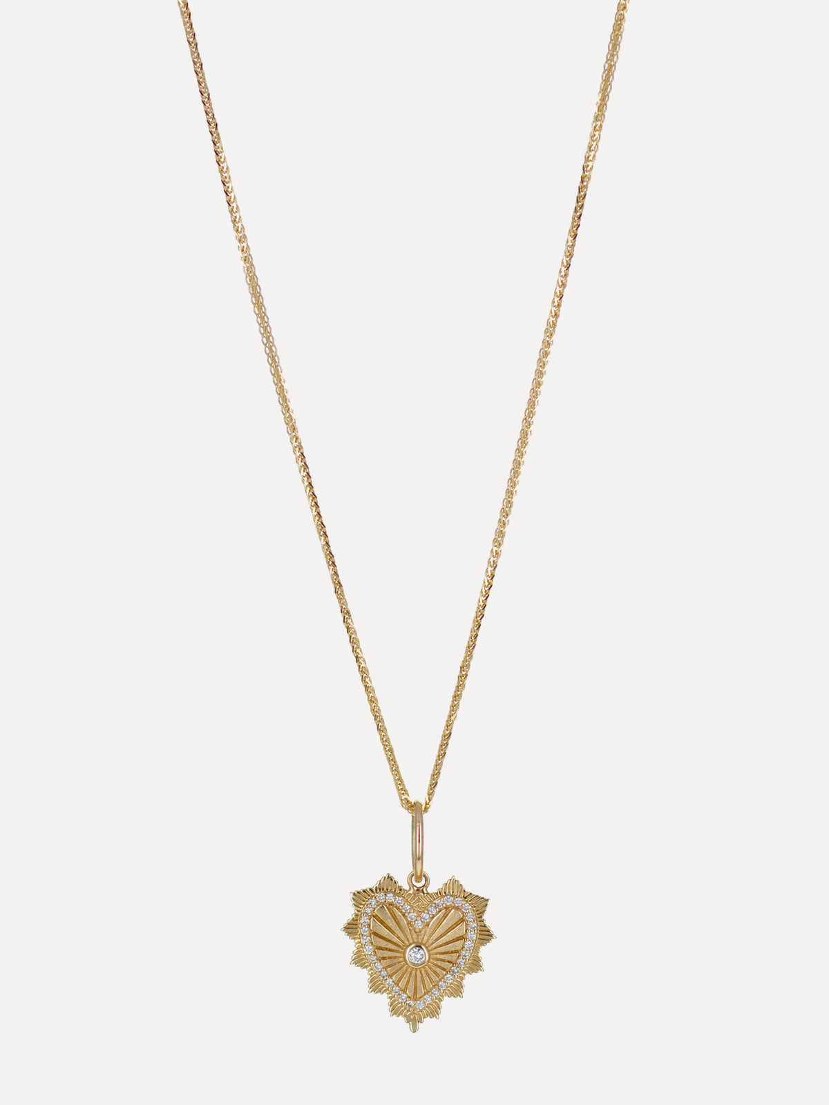 14K Diamond Deco Heart Charm