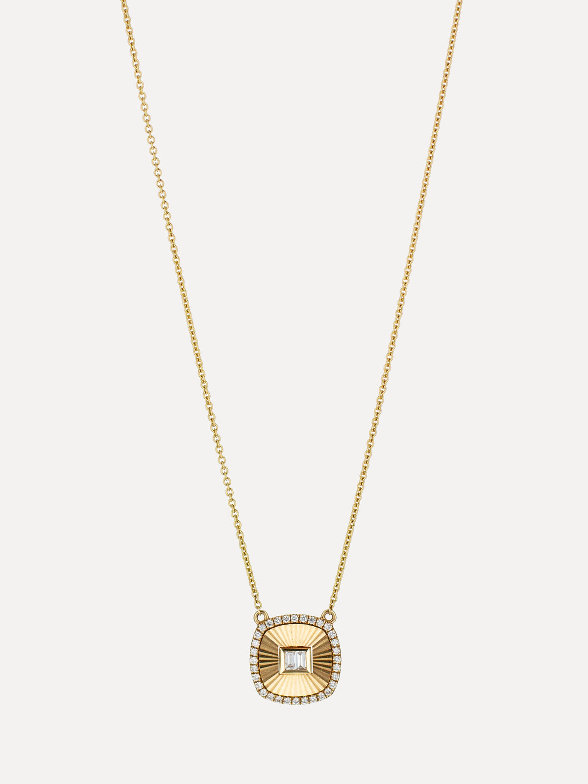 18K Diamond Deco Prism Necklace