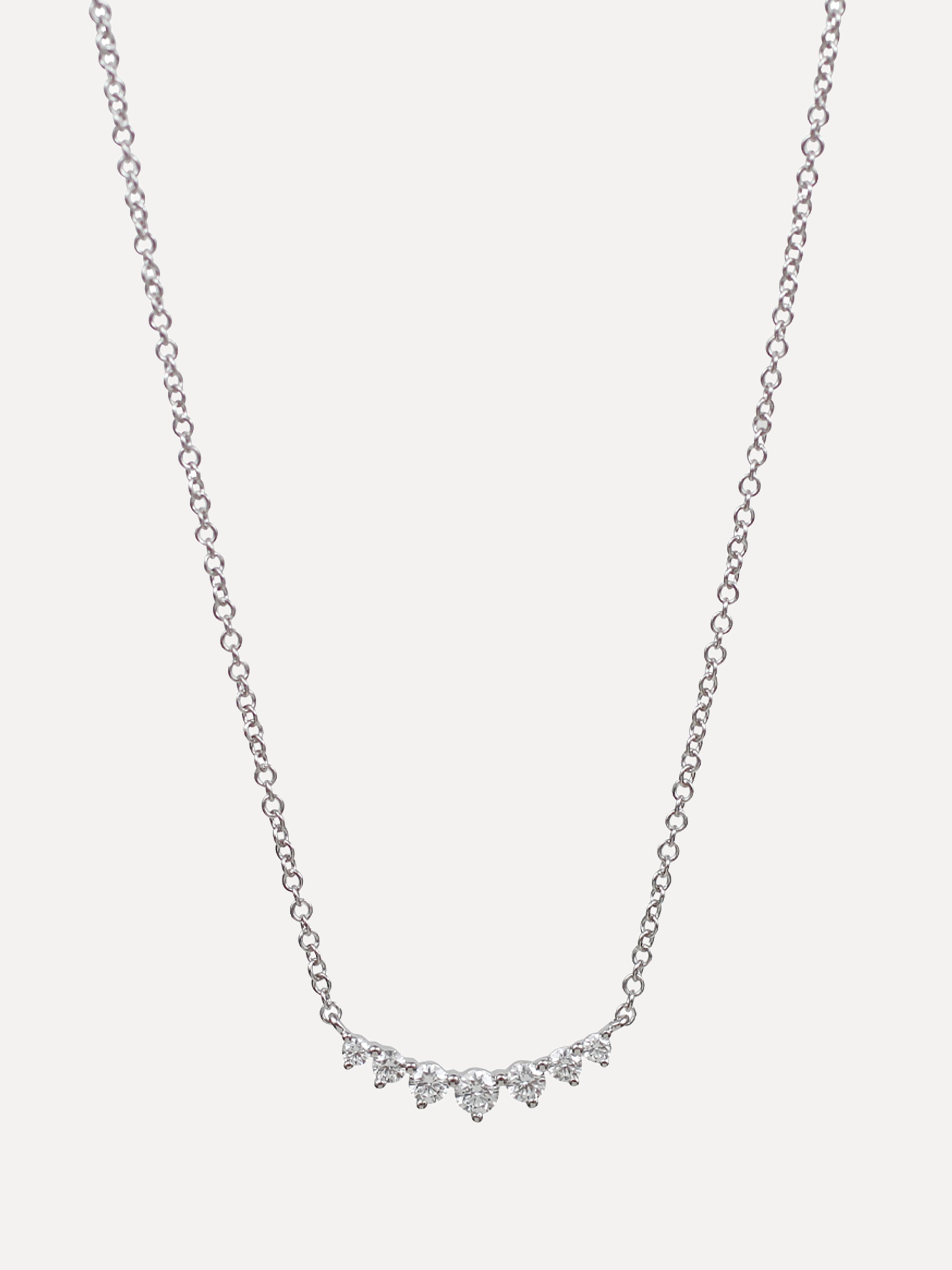 14K Graduated Diamond Curve Necklace