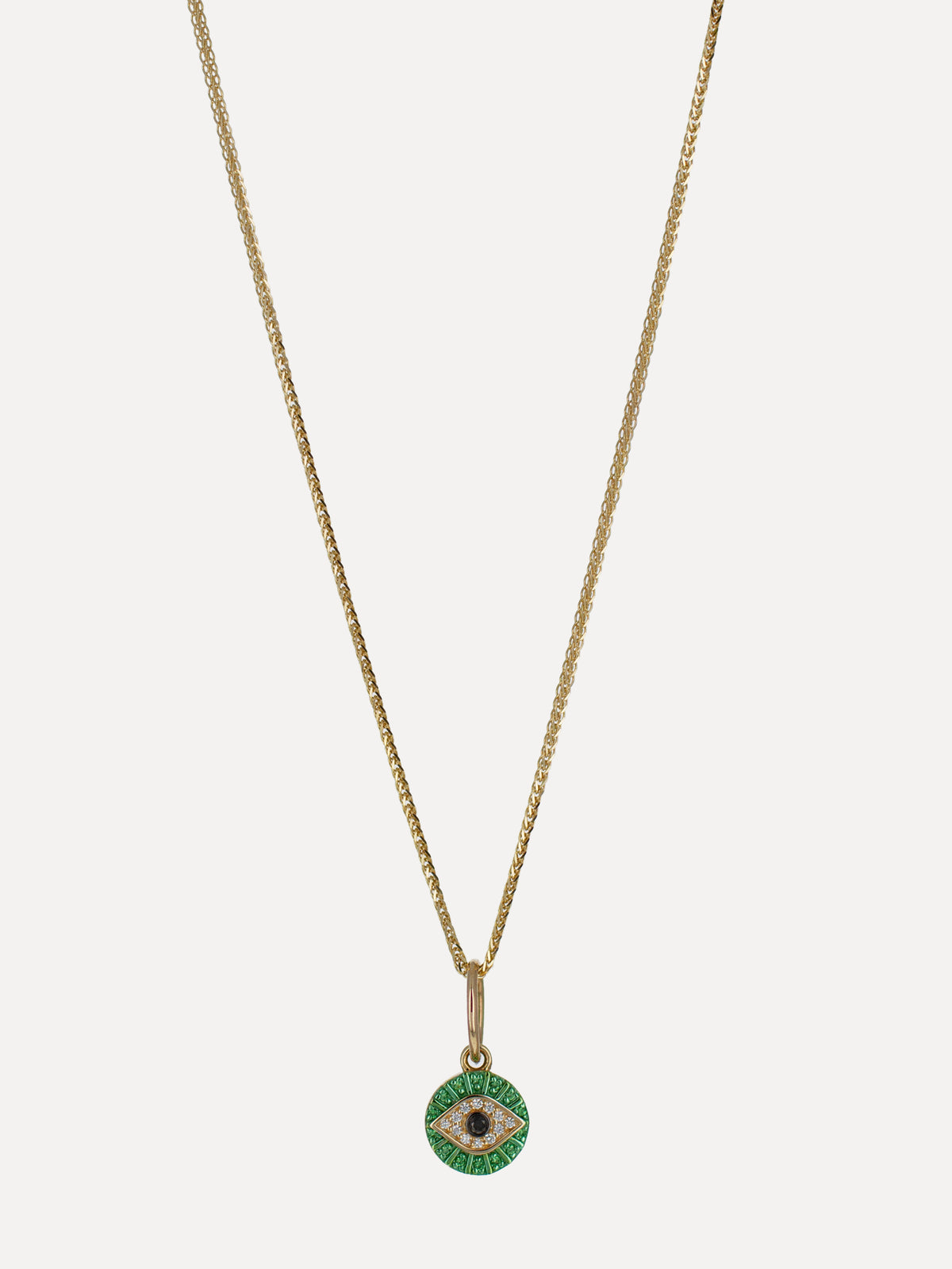 14K Mini Tsavorite Evil Eye Charm