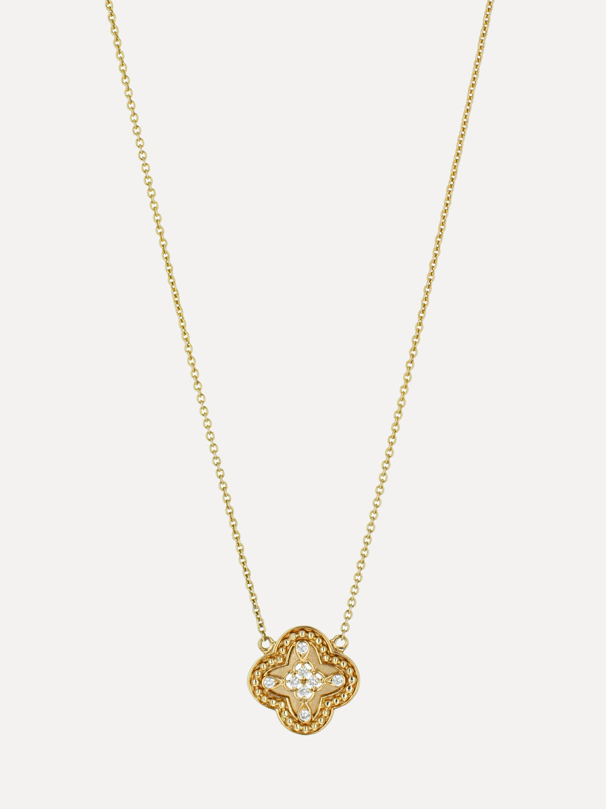 18K Diamond Quatrefoil Necklace