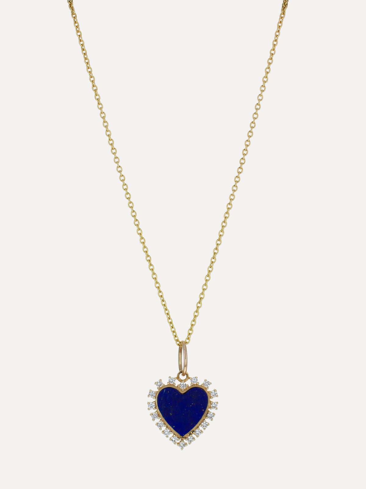 14K Lapis Sacred Heart Charm