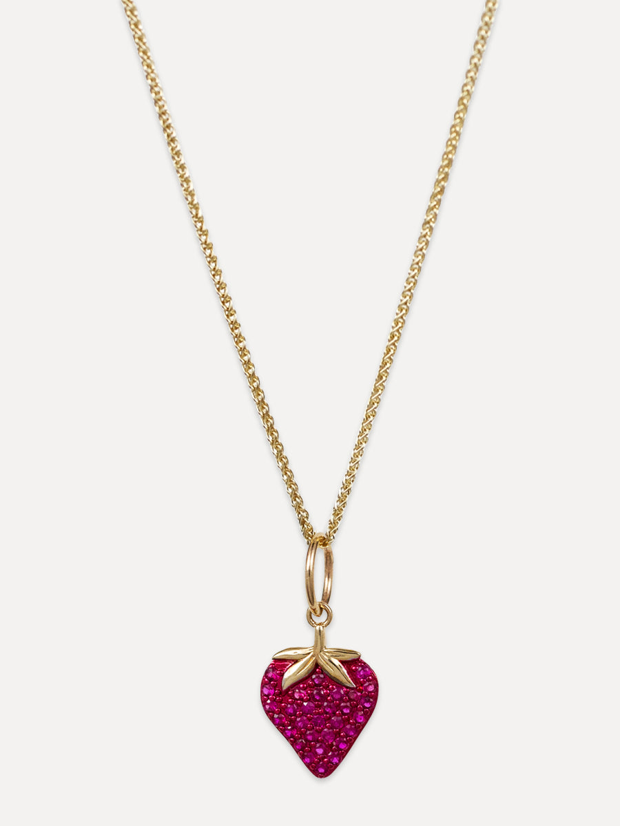 14K Ruby Strawberry Charm