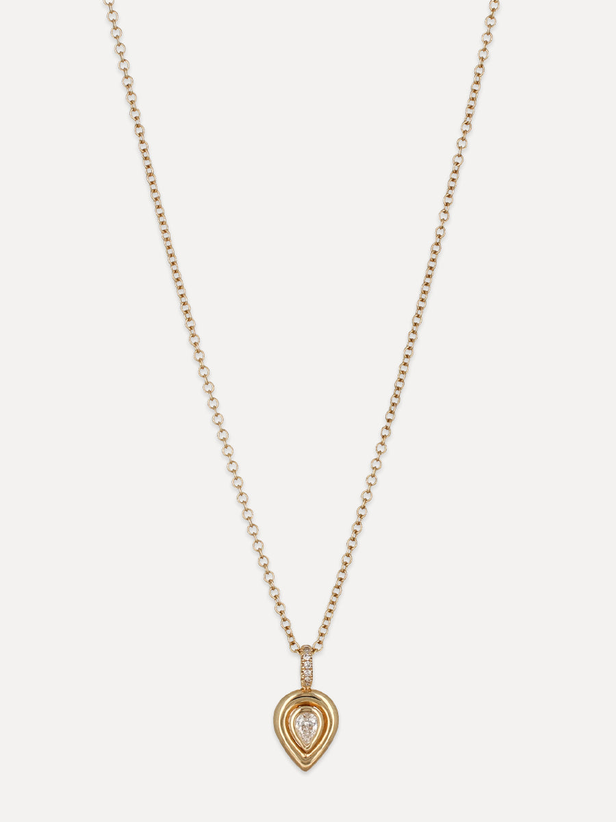 14K Diamond Teardrop Necklace
