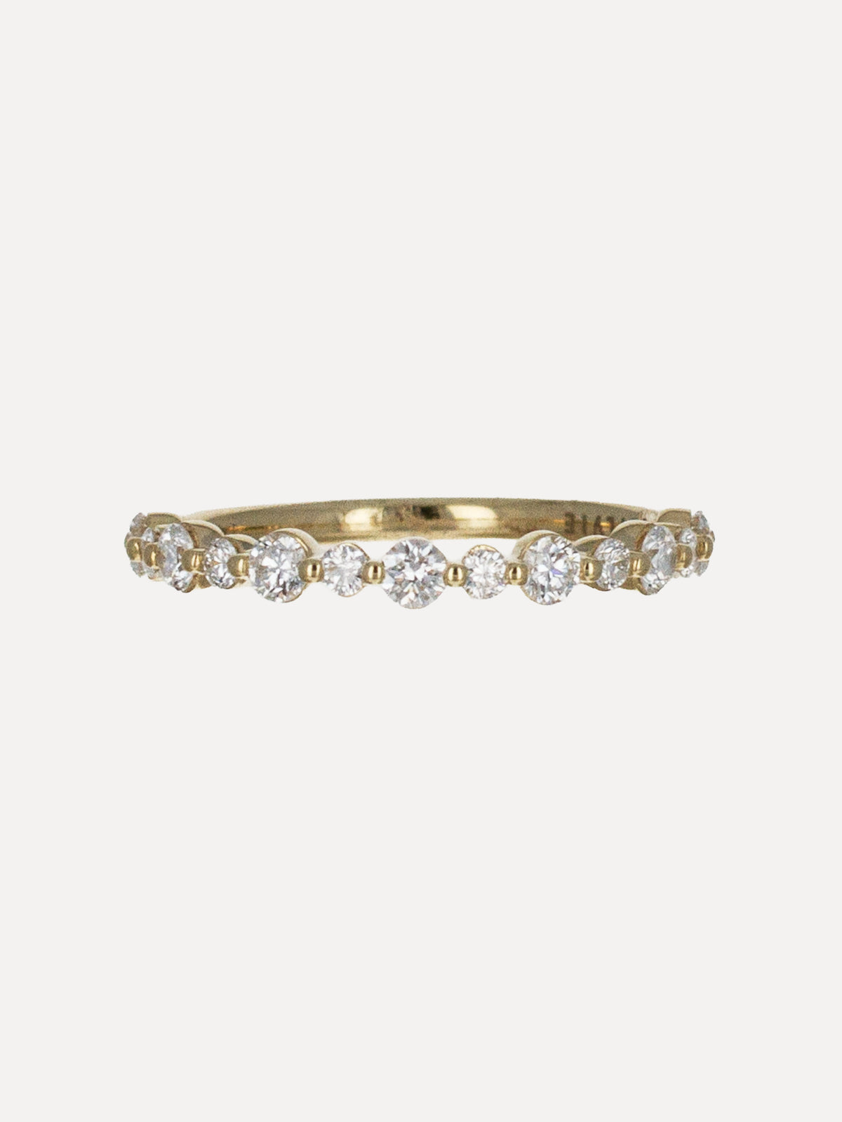 14K Alternating Round Diamond Band