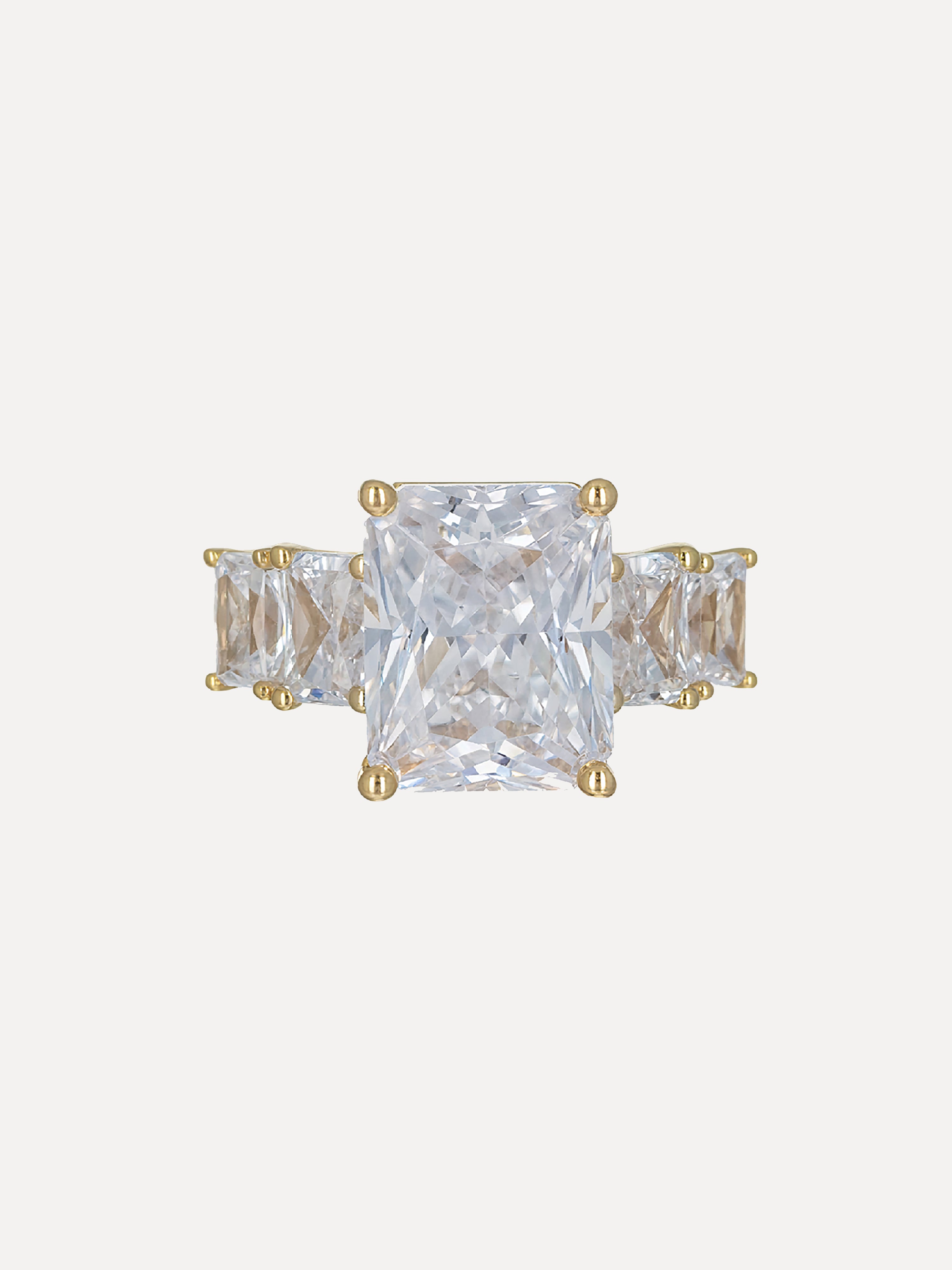 18K Radiant-Cut Diamond Five Stone Engagement Ring
