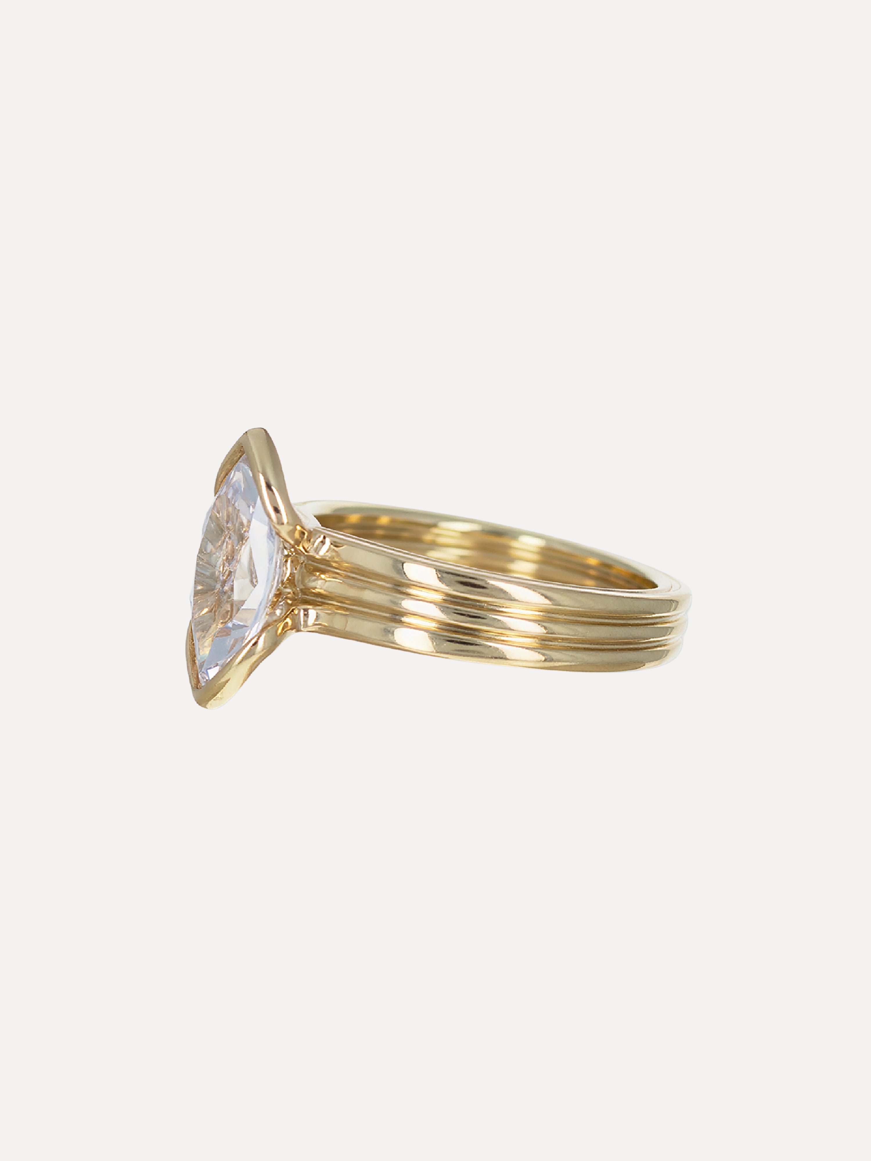 14K Thalia Marquise Solitaire Engraved Engagement Ring