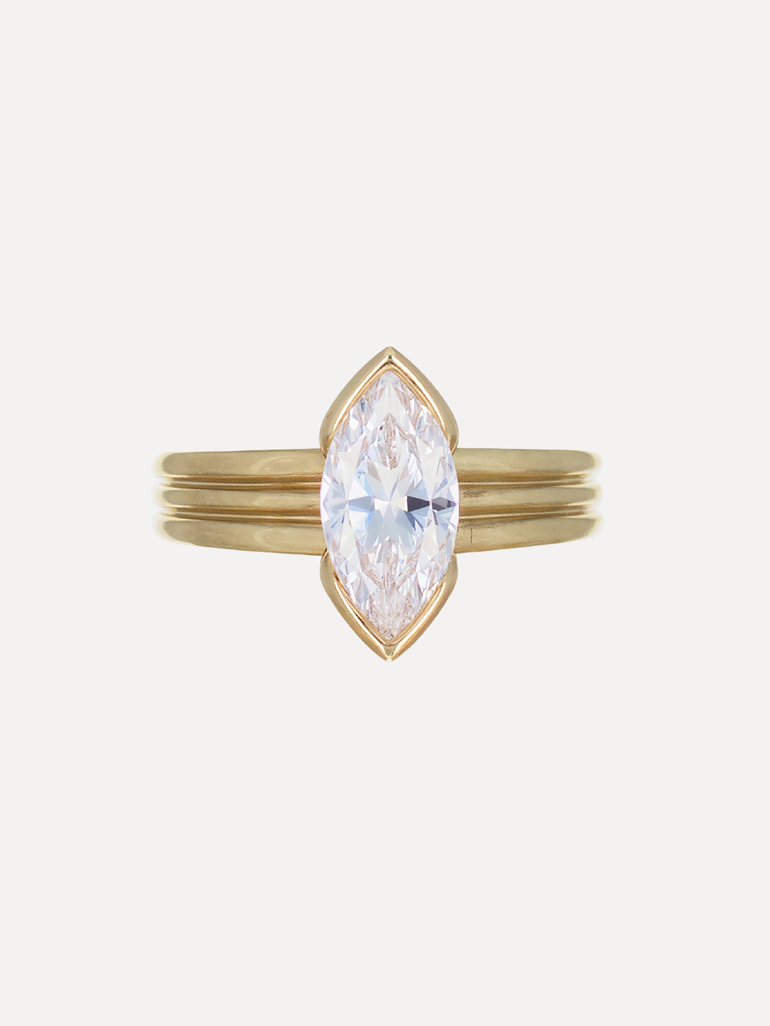 14K Thalia Marquise Solitaire Engraved Engagement Ring