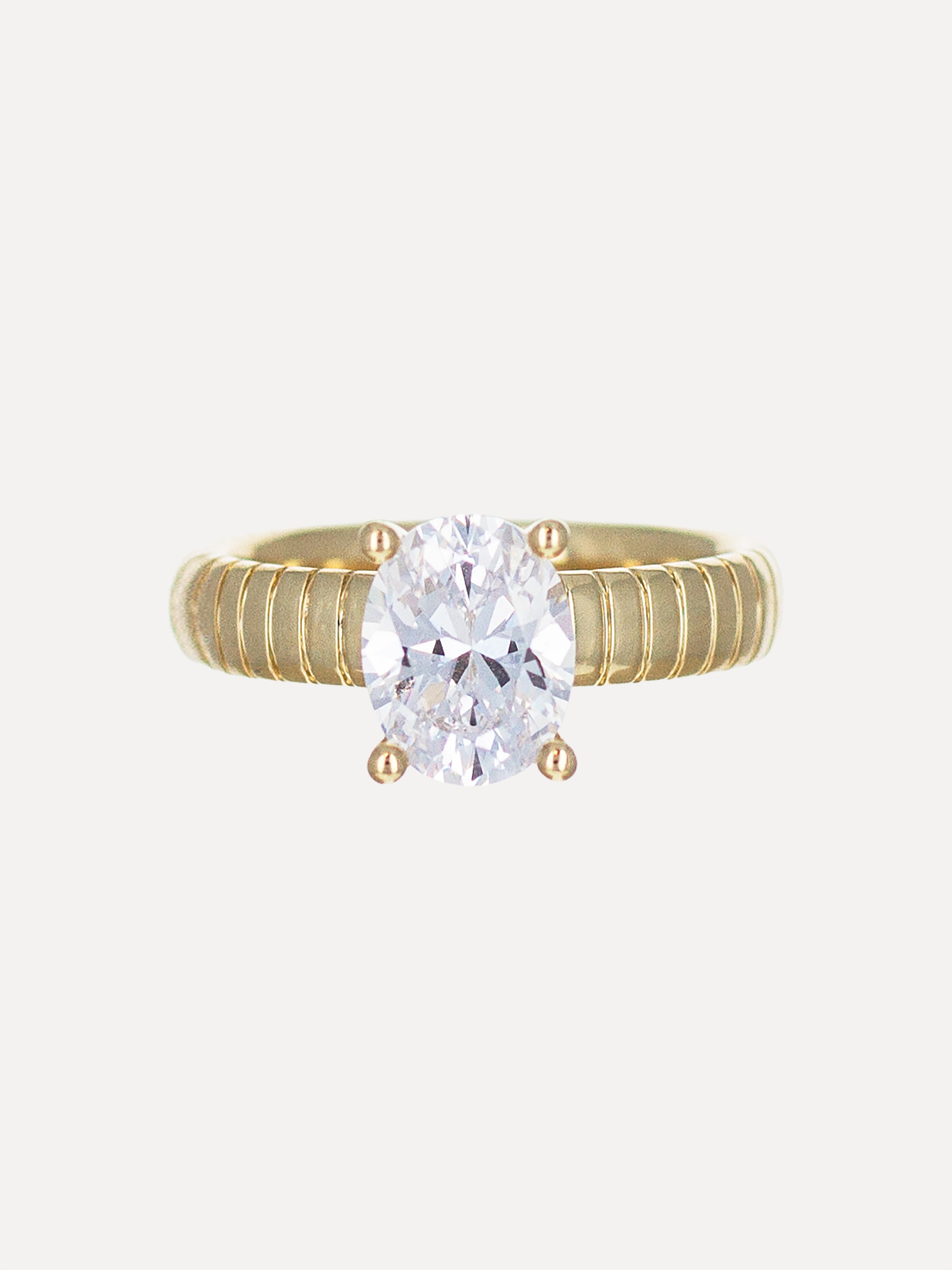 14K Marin Oval Solitaire Engraved Engagement Ring