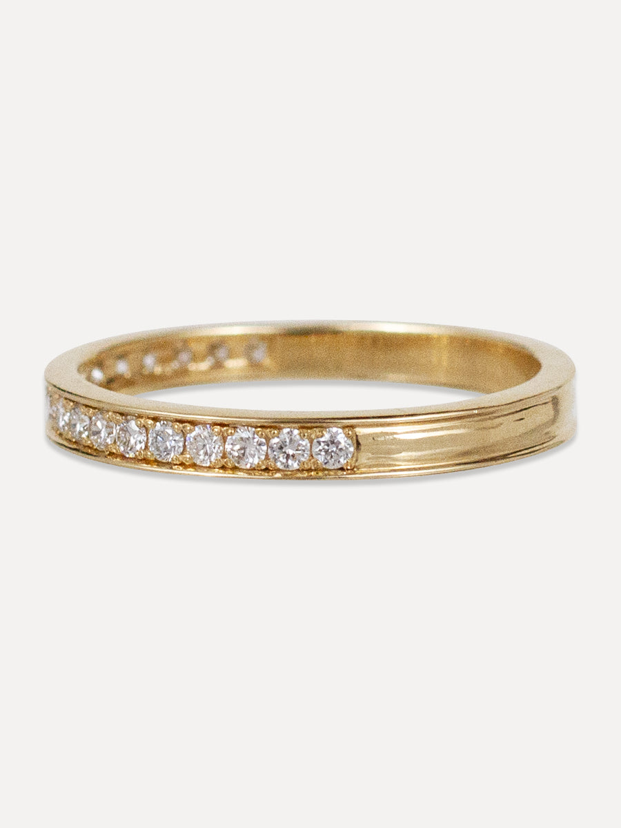 14K Round Diamond Channel Set Ring