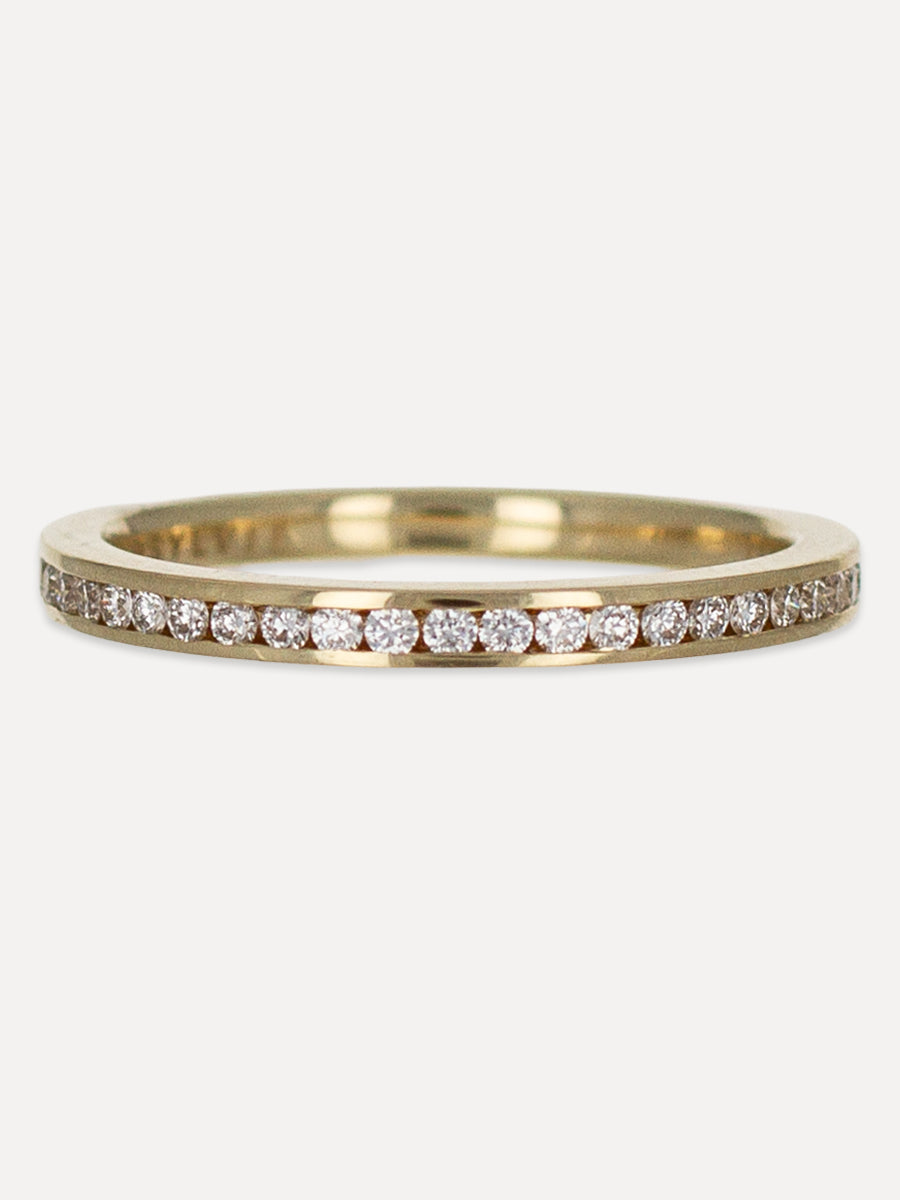 14K Classic Channel Round Diamond Band