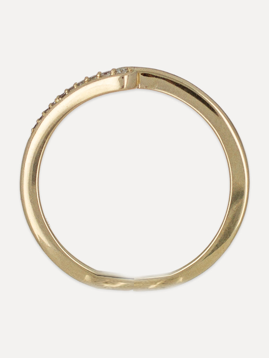 14K Delicate Crossover Diamond Band