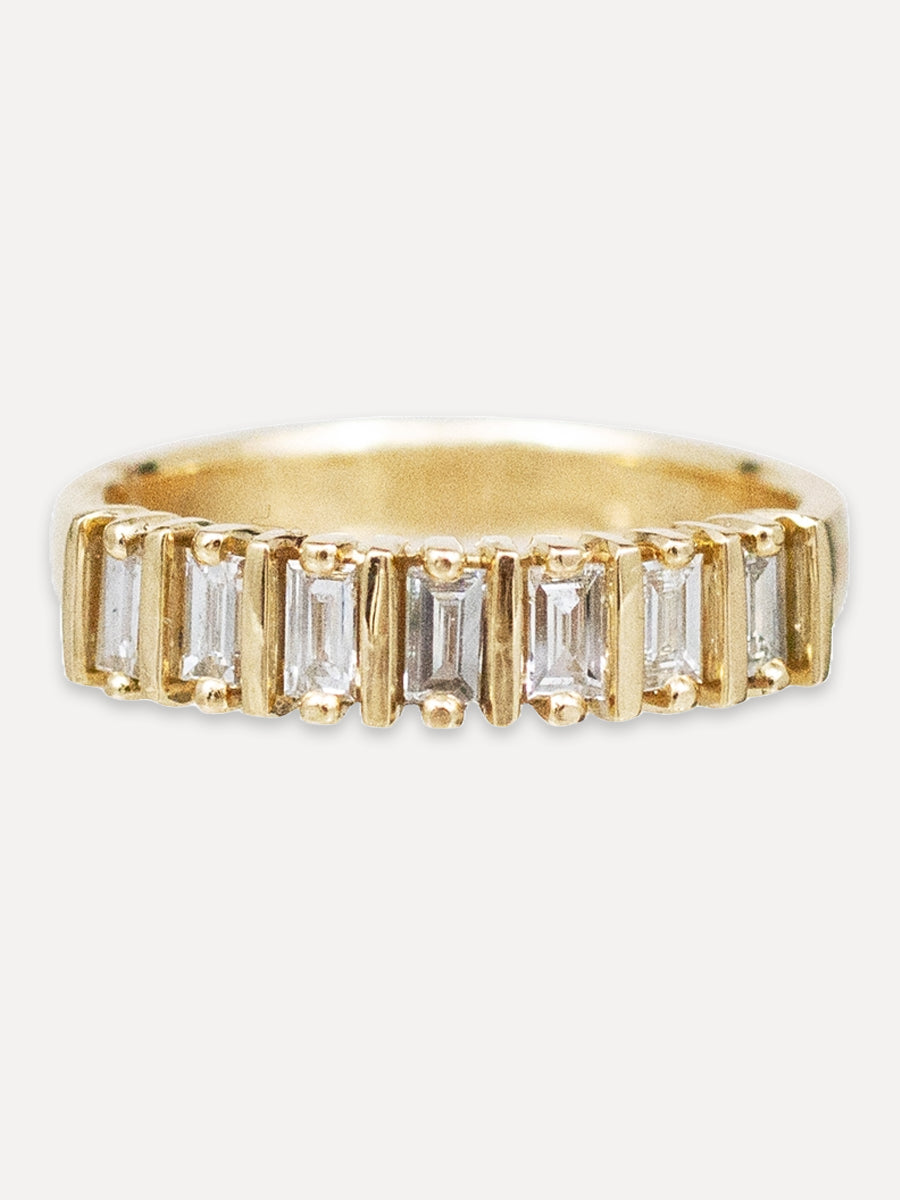 14K Deco Baguette Ring - Diamond