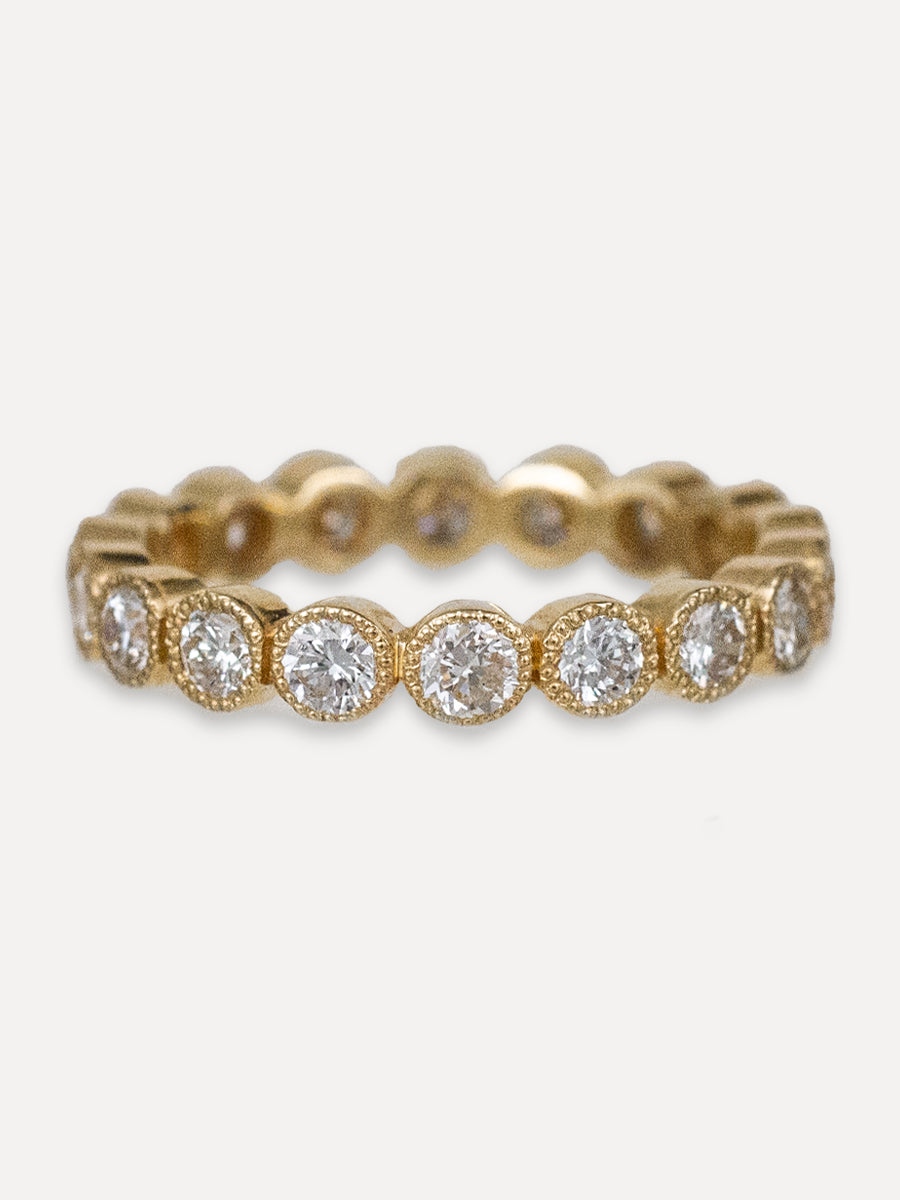 14K Round Bezel Eternity Ring - Diamond