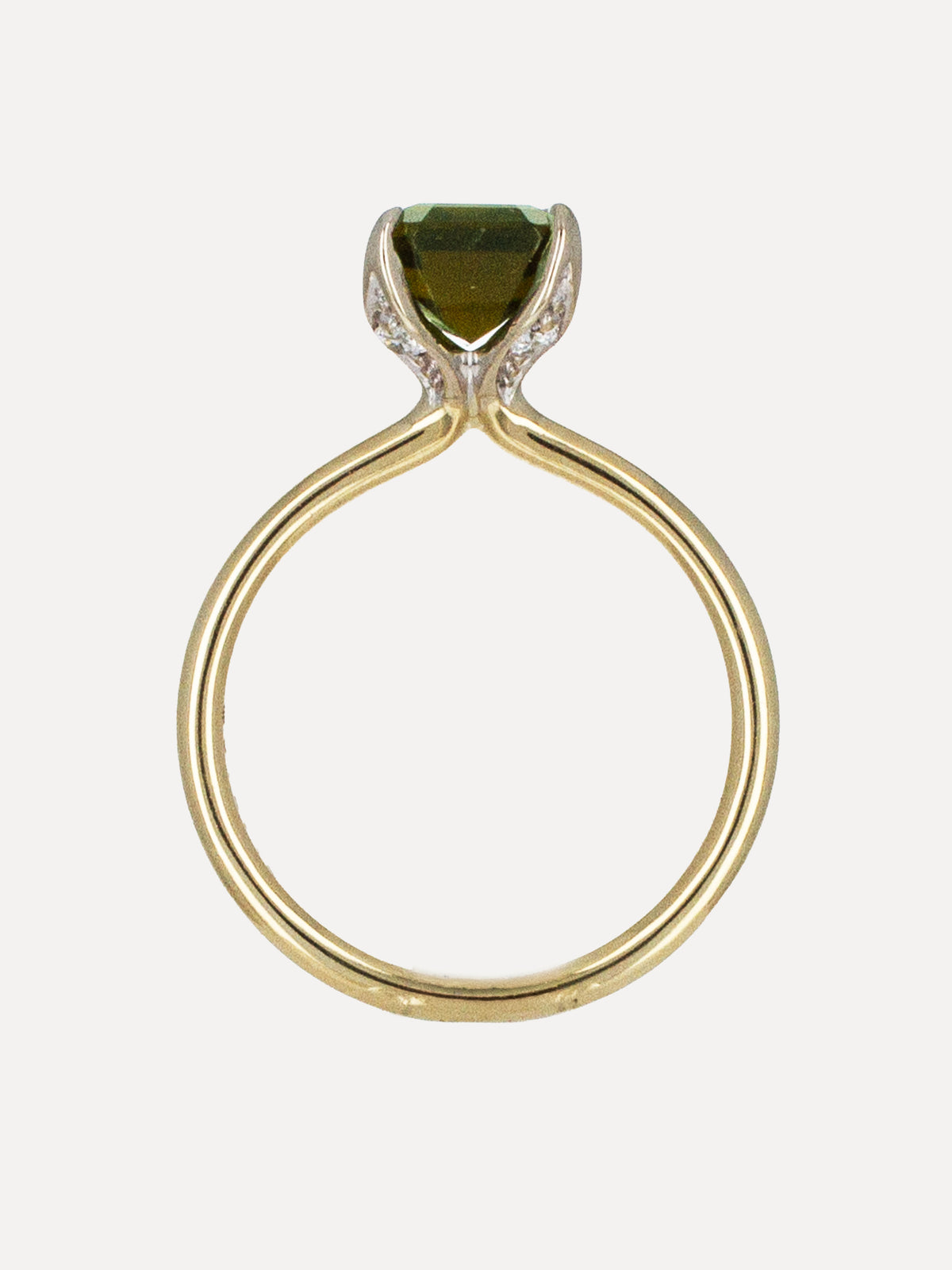 14K Emerald-Cut Engagement Ring