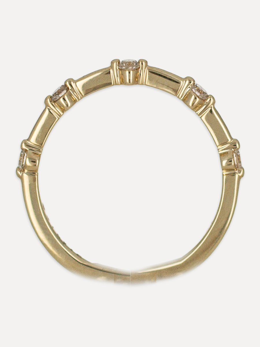 14K Five Station Thin Diamond Band