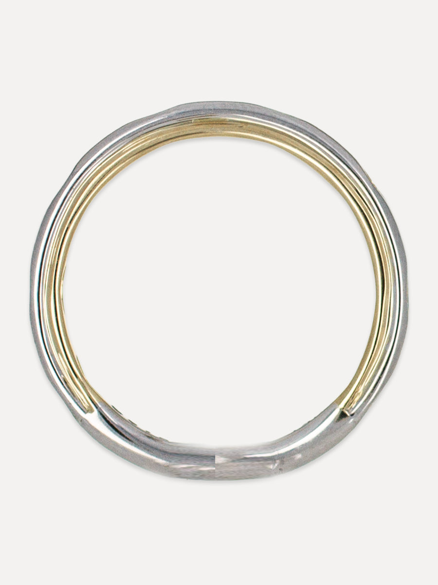 14K Flush-Set Marquise Diamond Two Tone Band