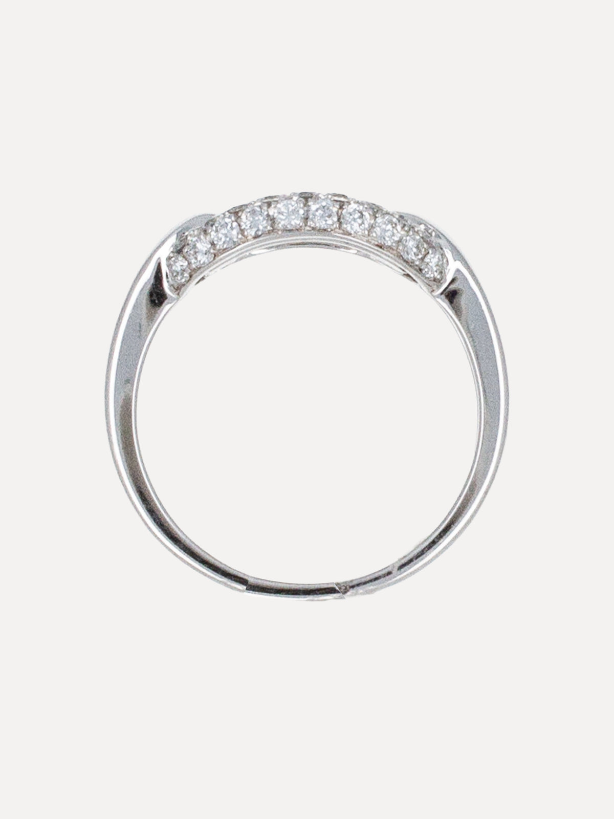 18K Diamond Open Oval Ring