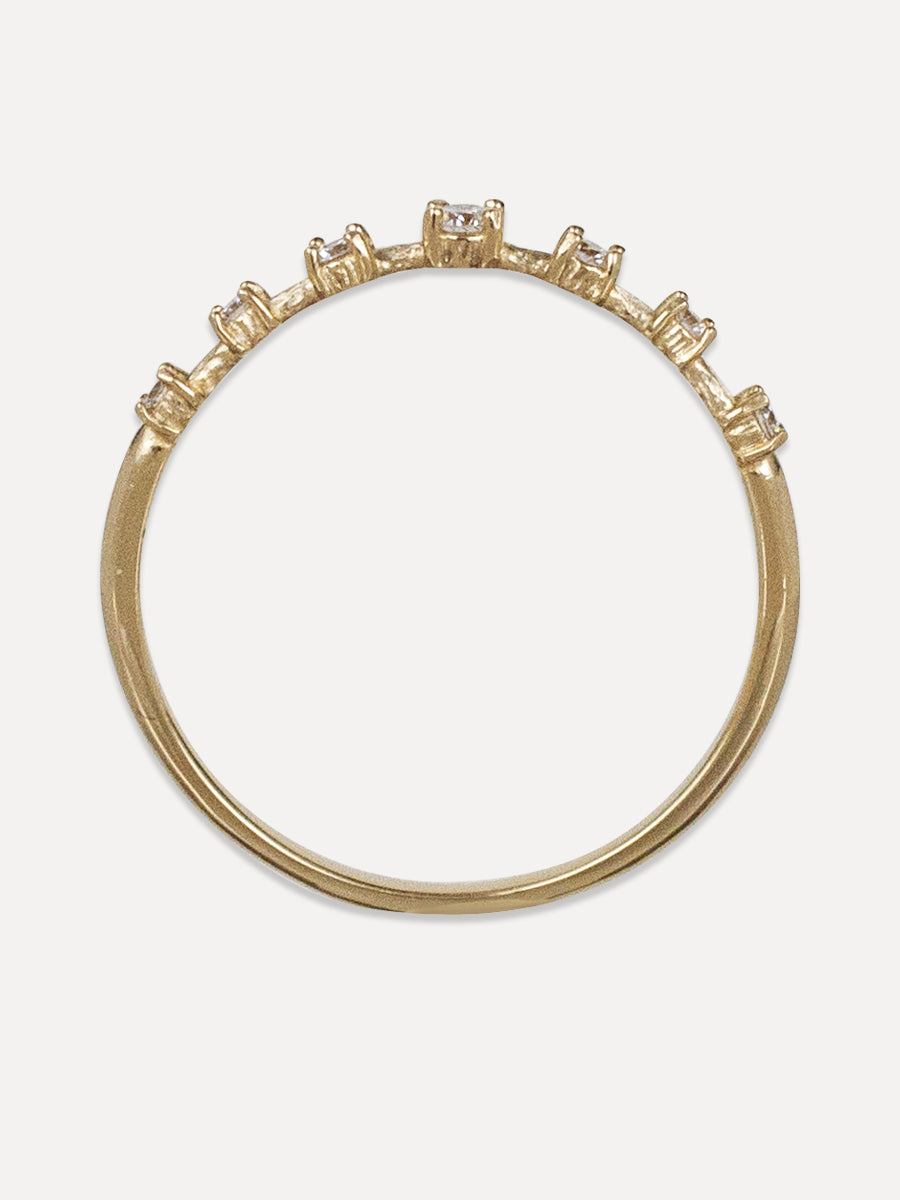14K Seven Diamond Station Ring