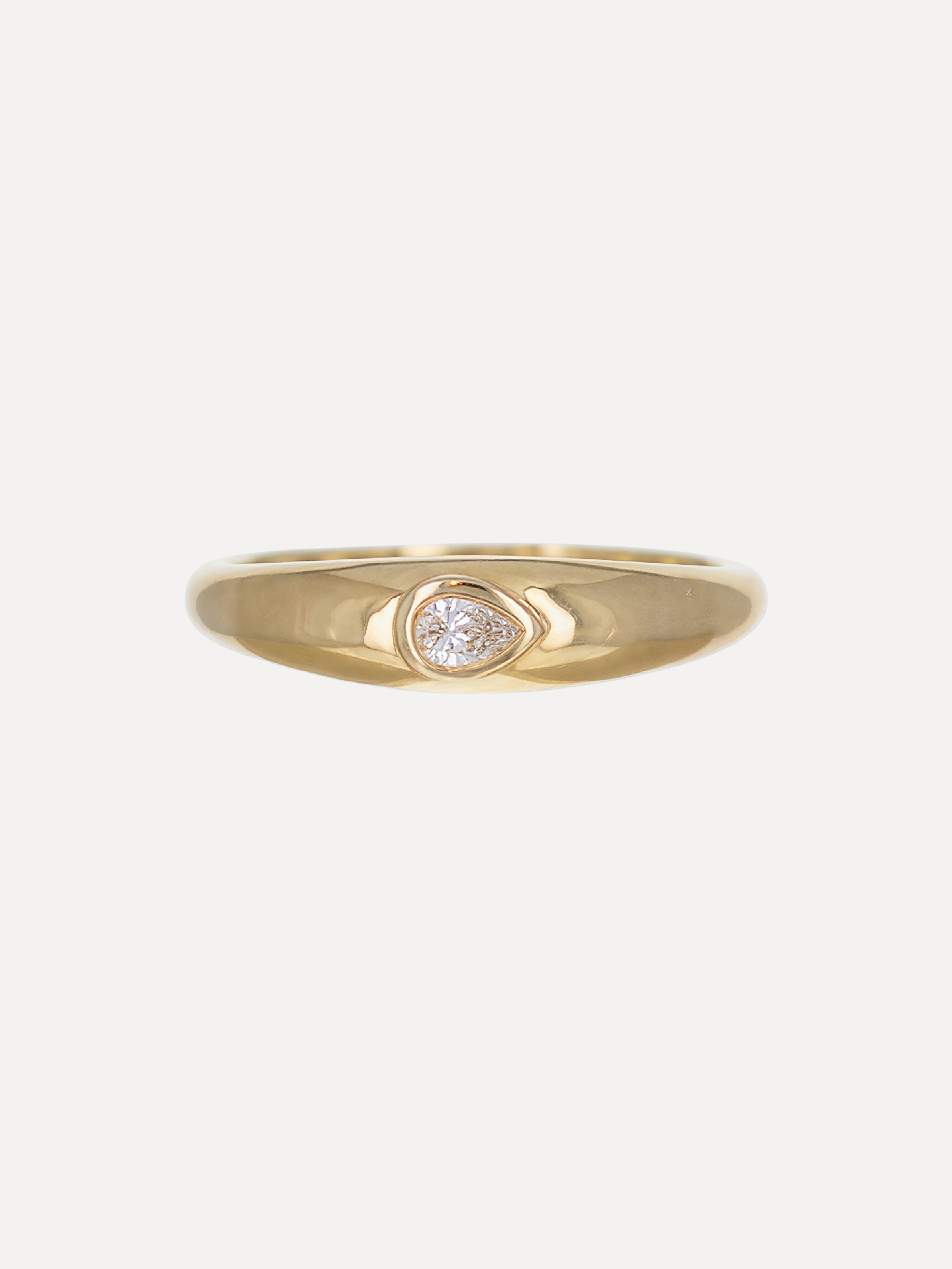 14K Pear-Shaped Diamond Tapered Band